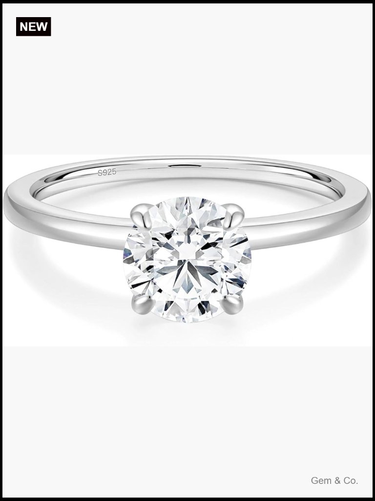 1.5ct Moissanite Engagement Ring D Color Vvs1 Clarity Sterling Silver Solitaire